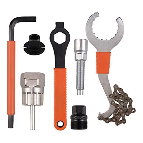 7Pcs Multifunctional Bicycle Removal Tool Bicycle Tool, 3 in 1 Combination Tool, Bicycle Bottom Bracket Disassembly Tool, Rotary Fly Disassembly, Portable Emergency Accessory Repair Kit Cover