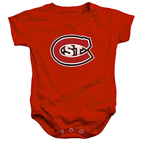 St. Cloud State University Official Distressed Primary Unisex Infant Snap Suit for Baby,Red, 24 Months