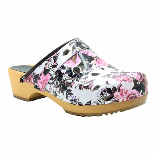 Image of Bjork Maja Wood Open Back Leather Clogs