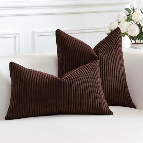 Artscope Cozy Striped Corduroy Cushion Cover 30x50cm Super Soft Decorative Oblong Throw Pillow Covers Case for Sofa Couch Bedroom Car Decor 12 x 20 Inches, Brown - Cosy Home Interiors Artscope Cozy Striped Corduroy Cushion Cover 30x50cm Super Soft Decorative Oblong Throw Pillow Covers Case for Sofa Couch Bedroom Car Decor 12 x 20 Inches, Brown - Image 7