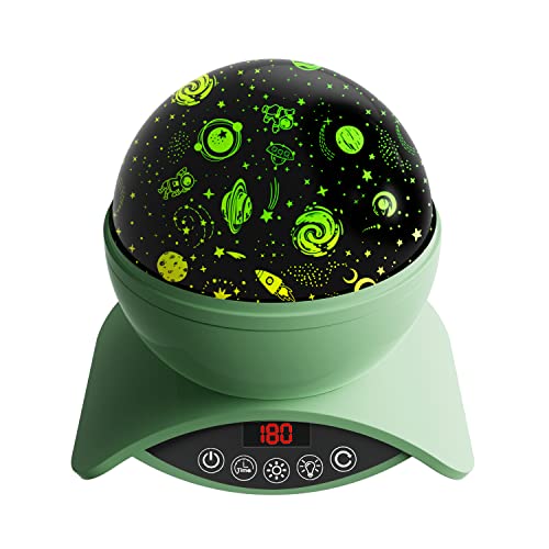 Ysd Night Light Projector, Modern Star Rotating Projection, Romantic Star Projector Lamp For Kids, Usb Rechargeable & Remote Control, 5 Projection Covers, Gifts For Kids,Bedroom(Green) #TOP2