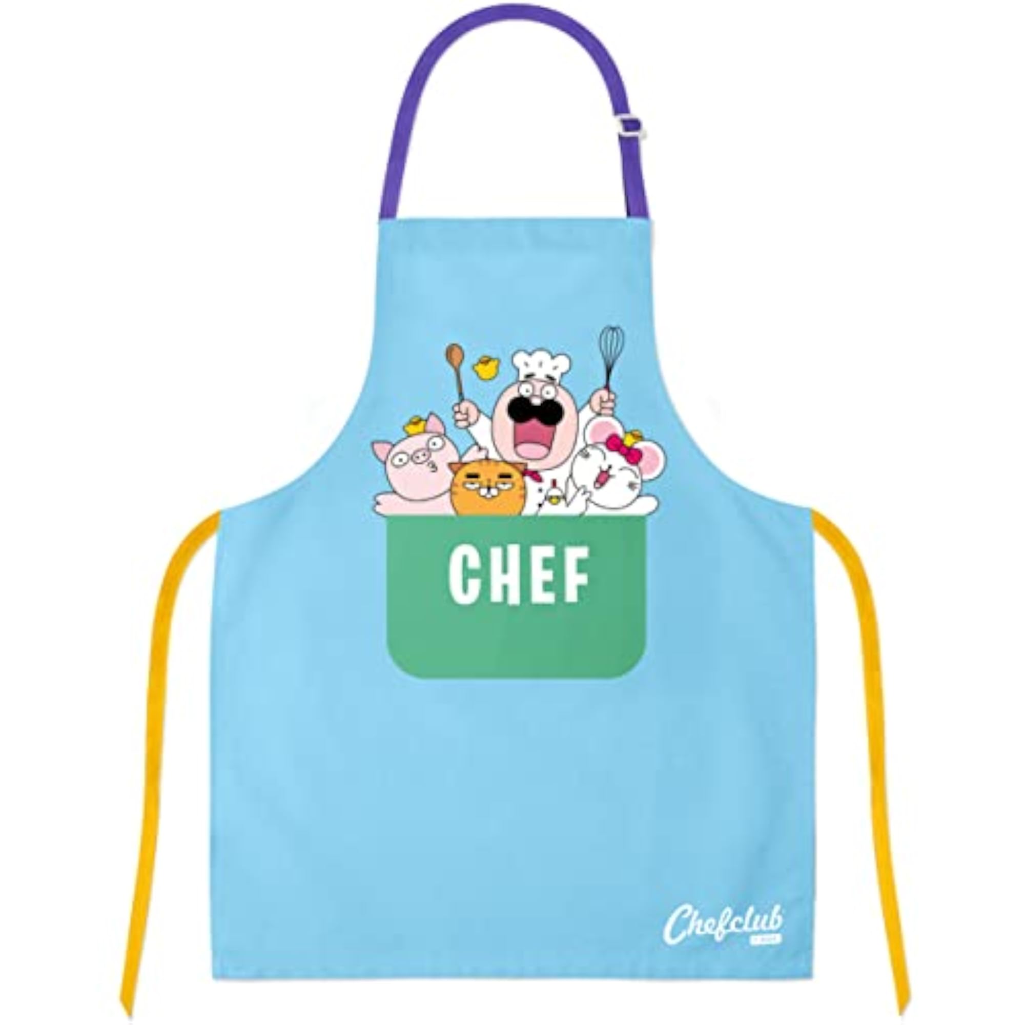 Children's Adjustable Cotton Cooking Apron with Pocket