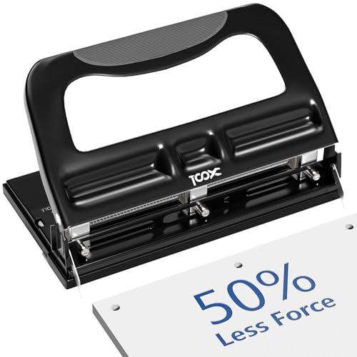 XOOL 3 Hole Punch, Heavy Duty Metal Hole Puncher for 2 or 3...