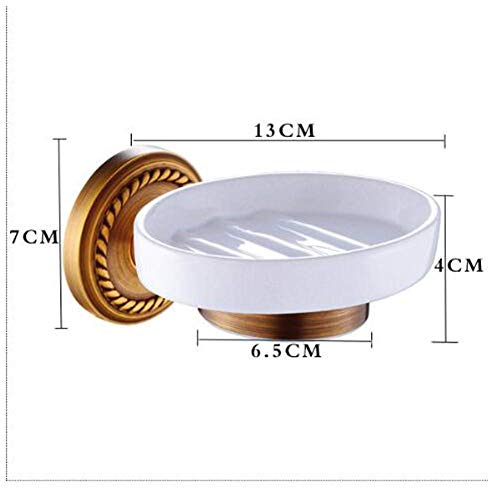 Porte-savon laiton rétro et céramique au design antique pour douche chic - 4