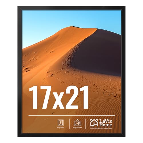 LaVie Home 17x21 Picture Frame for Wall Display, 17x21 Black Picture Frame with HD Plexiglas, 17 x 21 Poster Frame 1 Pack, Display Frame for Vertical or Horizontal, Classic Collection