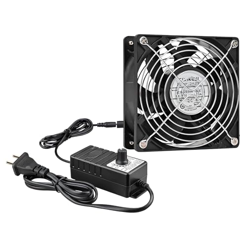 Homirty 120mm Gehäuselüfter, PC Lüfter, Computer Lüfter mit Geschwindigkeitskontrolle, 12V Lüfter, Bürstenlos Kühlung Lüfter, 2700RPM Lüfters für TV Box, Router, Computer Laptop, Server, Gehäuse