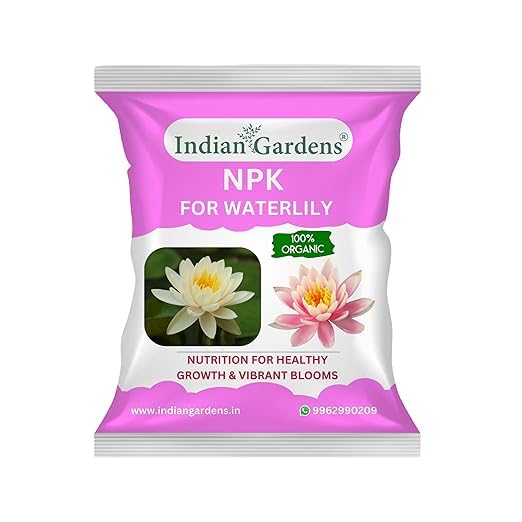 Image of Indian Gardens - NPK for Waterlily Fertilizer | 100% Water Soluble Plant Food | Boosts Flowering & Growth | Ideal for Home, Terrace, Pond & Garden Plants (200 Grams)