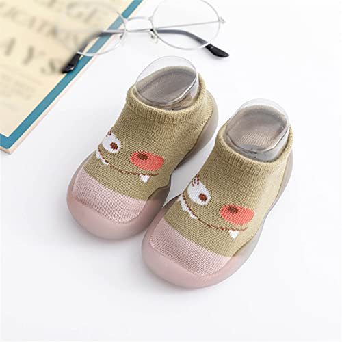 Baby First Walking Shoes Infant Boys Girls Animal Cartoon Socks Shoes Toddler Fleece WarmThe Floor (Coffee, 5.5 Infant)3