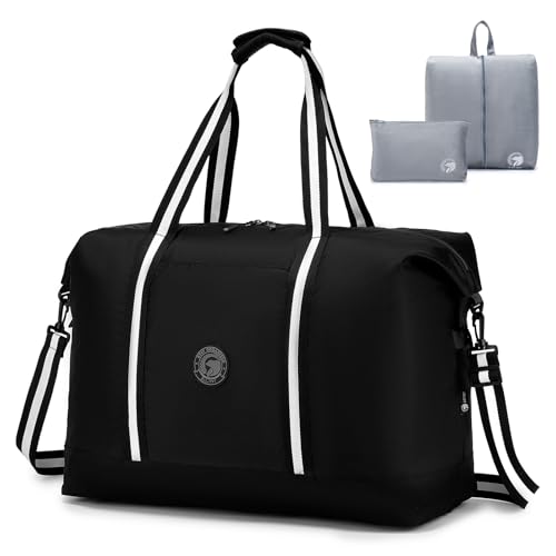 SPAHER 50L Reisetasche Groß Handgepäck Tasche 55x40x23 Germanwings Lufthansa TUI Airways Faltbare Sporttasche Damen Herren Carry on Luggage Gym Duffle Bag Weekender Fitness Bag mit Schuhbeutel