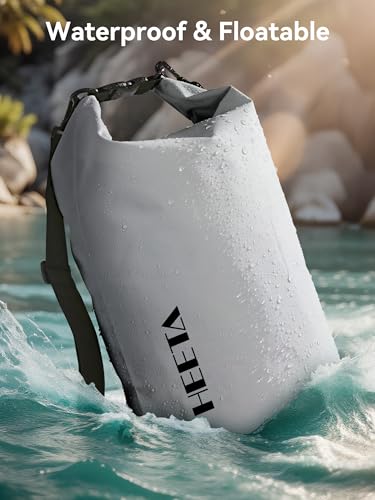 Image of HEETA Waterproof Dry Bag for Women Men, 5L /10L /20L /30L /40L Roll Top Lightweight Dry Storage Bag Backpack with Emergency Whistle for Travel, Kayaking, Boating, Camping, Beach, Cruise Ship Essentials