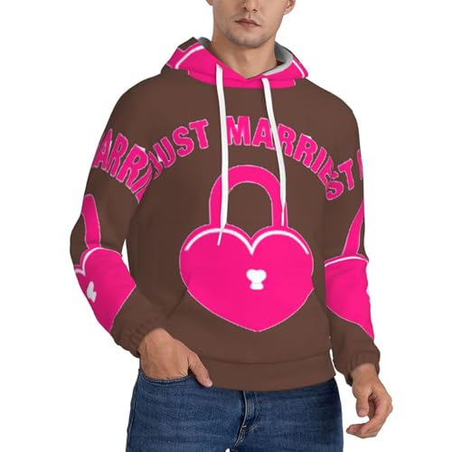 Sweat à capuche homme Just Married polaire chaude cadeau lune de miel