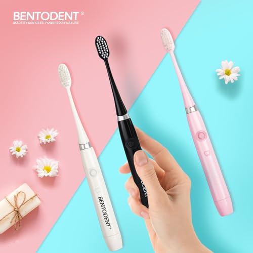 Image of BENTODENT Advanced Sonic Electric Toothbrush | 3 Modes, Ultra-Soft Bristles, 2-Min Timer, QuadPacer | Dentist-Designed for Kids, Adults | Ideal Gift, Whitening Cleaning - Pack of 1 (White)