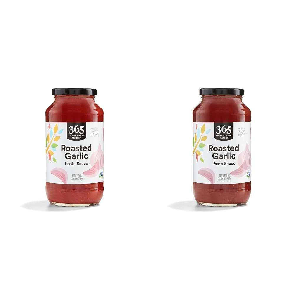 365 by Whole Foods Market, Roasted Garlic Pasta Sauce, 25 Ounce (Pack of 2)