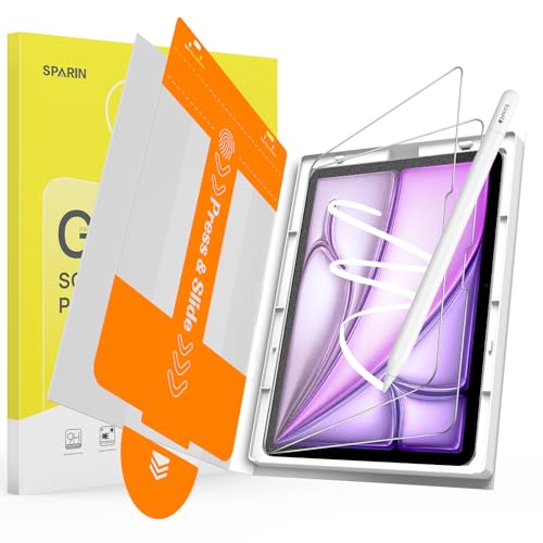 SPARIN Paper Glass Screen Protector for iPad Air 13 Inch M4 2026 & M3 2025 & M2 2024 (8th/7th/6th Generation) 2 Pack with Easy Alignment Tool Matte Anti-Glare Write Like on Paper Apple Pencil Support