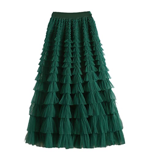Robe longue en tulle rouge unie col fluide modèle EN8