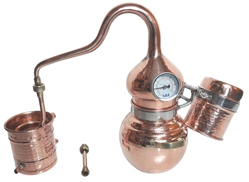 Dr. Richter Kolonnenbrennerei aus Kupfer 1 L Thermometer - Destille ätherische Öle - mit Kippgestell