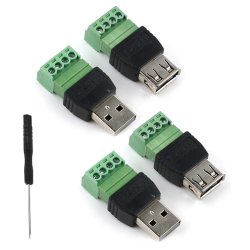 Adaptateur bornier à vis USB 2.0 type A mâle femelle 4 broches pour réparation