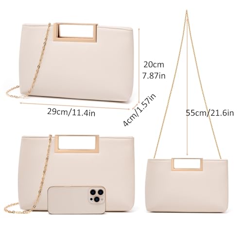 Image of DETARA Clutch Purses for Women Cut Out Handle Clutch PU Leather Evening Bag Elegant Purse for Women Formal Wedding Party