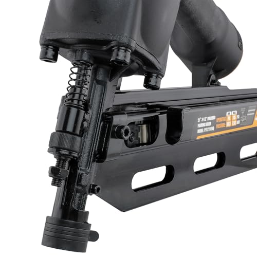 Image of Freeman Pneumatic 21 Degree Framing Nailer with Nails | 2 inch - 3-1 /2 inch Full Round Head Nails | Anti-Dry-Fire, Dual Trigger, Depth Adjust, and Comfort Grip | PFR2190NQ