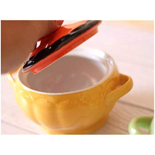 Bol à soupe citrouille jaune 320ml en céramique avec poignée - 7