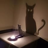 Halloween Candle Holder Spooky Ghost Tealight Shadow Caster Decorations Skeletons Black Metal Desk Candlestick Holder Ornament for Home Party,Scary Candle Stands Table Decor (Black Cat)