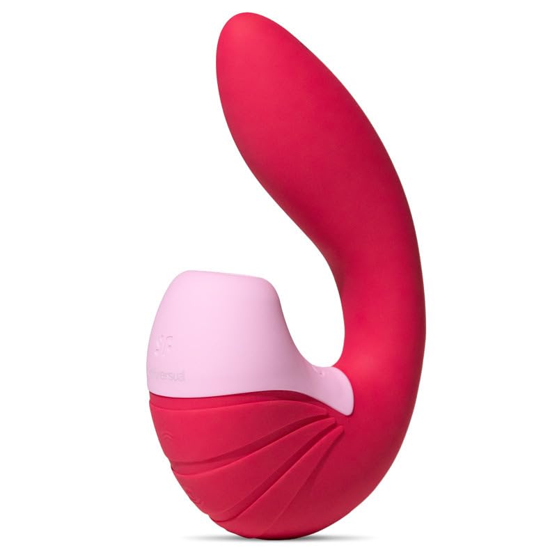 Jaranna, Succionador Clítoris, Vibrador Punto G, 10 Modos de Vibración, 11 Modos de Succión, Recargable USB, Silicona médica (Cereza)