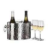 Chic Chill 2-Bottle Wine Chiller Ice Bucket | Keeps Bottles Cold Without Touching Ice | Handcrafted Artisan Design | Patented Technology | Stainless Steel