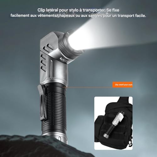 Lampe torche magnétique rechargeable baladeuse orientable 90°