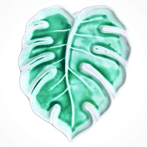 Bower Bird Porcelain Watercolor Palette 6.7in Monstera Leaf Artist Professional Ceramic Palette (Porcelain)