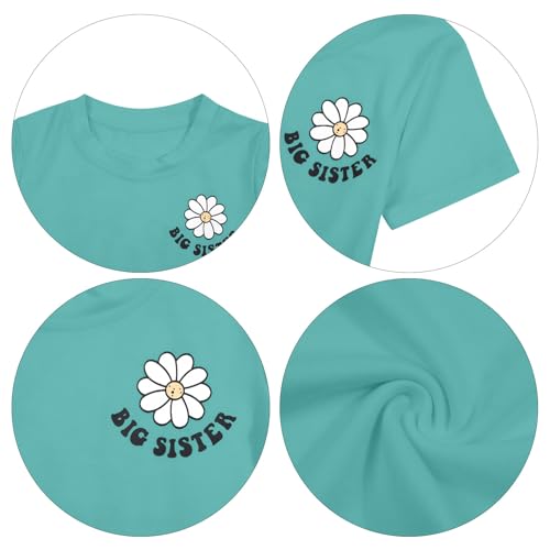 Image of LOTUCY Big Sister Shirt for Toddler Girls Cool Big Sis Club Tshirt Promoted to Big Sister Announcement Outfits