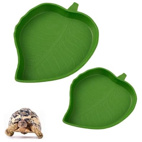 FUZVOL Leaf Shape Reptile Food Bowls Cover