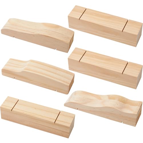 Soaoo 6 Pcs Derby Car Kit Body Blocks for Pine Wood Racing Pre Cut Derby Cylinder Weight Holes Sleek Aerodynamic Design Compliant Axle Slots Ready to Paint and Customize