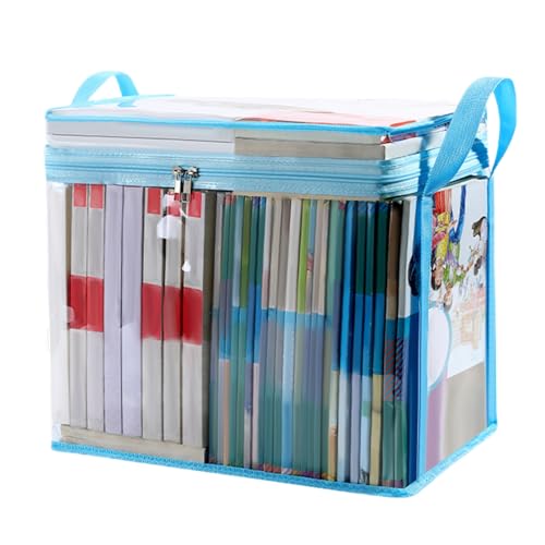 Bolsas de almacenamiento - Organizador de libros transparente con cremallera | contenedor de almacenamiento transparente de Pp, organizador a prueba de polvo de gran capacidad para libros, jugue