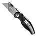 Cat Folding Utility Knife with Lightweight Anodized Aluminum Handle, Quick-Release Blade, Thumb Stud Opener, and Locking Liner - 980018