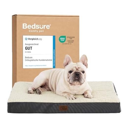 Bedsure Hundekissen/Hundematratze für kleine mittlere große Hunde, eierförmiger Kistenschaum orthopädische Hundebett kuschelig bequem Schlafplatz, 75x50 cm, waschbar Höhe in 8 cm