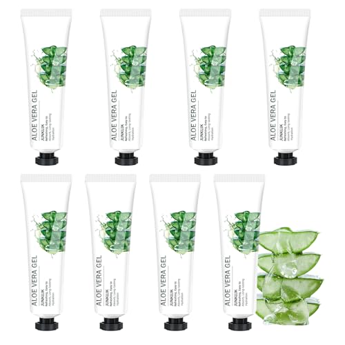8PCS Travel Size Organic Aloe Vera Gel for Face & Body Moisturizing Non-sticky Pure Aloe Gel After Sun Aloe Lotion Skin Care Fast Absorbing Refreshing Hydrating Face Moisturizer for All Skin Types C