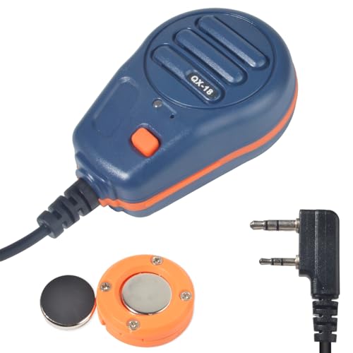 Micrófono tipo K de 2 pines UAYESOK QX-18 HT magnético para walkie talkie Baofeng