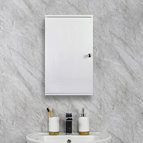 Anika 69769 Single Door Wall Mounted Bathroom Cabinet/Sleek and Elegant/Multifunctional/Easy to Assemble Cover