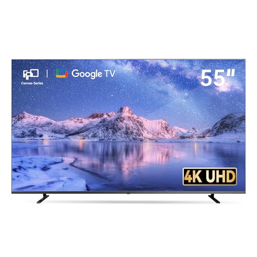 FPD 55-inch Smart TV Google TV 4K UHD with Google Play and Google Cast Built-in, HDR 10, Dolby Vision Dolby Atmos, MEMC, Voice Remote, Stream Live TV(Canvas-Series, CG55-C1, 2024 Model)
