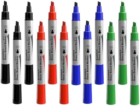 Dry Erase Markers 10 Pack - Chisel Tip Whiteboard Markers, Low Odor, 5 Assorted Colors (Black, Blue, Red, Green, Purple) For Classroom & Office