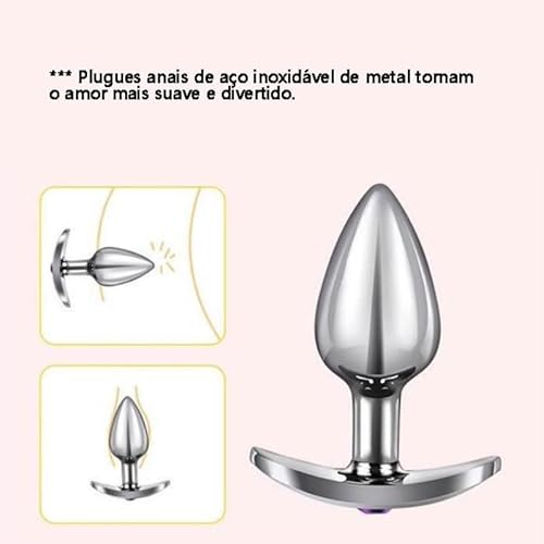 XfeyaSri Plug Anale Metal Aço Inoxidável Pequeno médio grande Produtos adultos (3 piece SML)