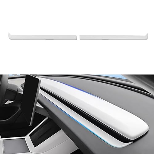 Fit Tesla Model Y Juniper 2025 2026 Dashboard Panel Trim for Center Console Front Air Condition Vent Cover Sticker ABS Accessories 2Pcs(Matte White)
