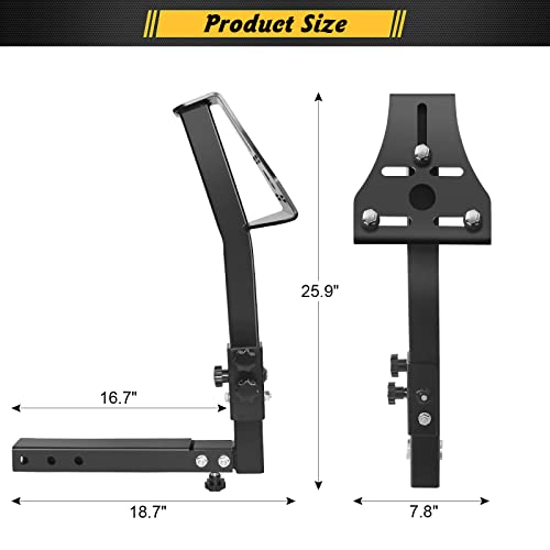 Ezooooiu Universal Hitch Spare Tire Rack Black, Trailer Hitch Spare Tire Mount Fits For 2-Inch Receiver Front And Back Rear Tailgate, Foldable Trailer Spare Tire Carrier For Suv, Rv, Boat #TOP1