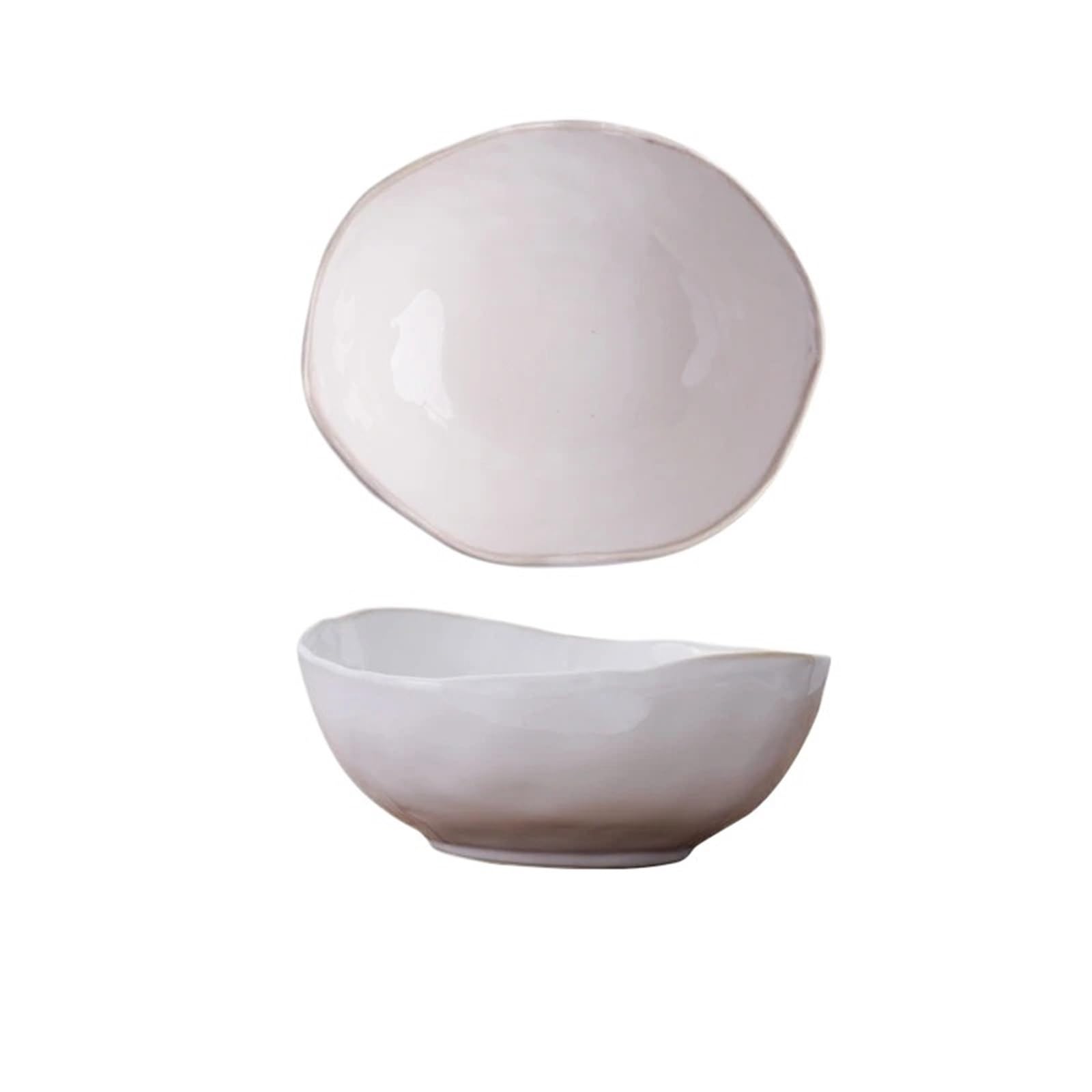 Insalatiera Ciotola di Ceramica Irregolare da 1 Pezzo Ciotola di Riso for zuppa Profonda Stoviglie Creative Ciotola for Condividere Insalata di Noodle(15.5 * 13 * 6.5cm)