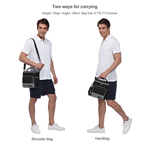 Apollo Walker Lunch Box Insulated Lunch Bag Large Foldable Waterproof Cooler Picnic Tote Bag for Adult Men, Women, Black