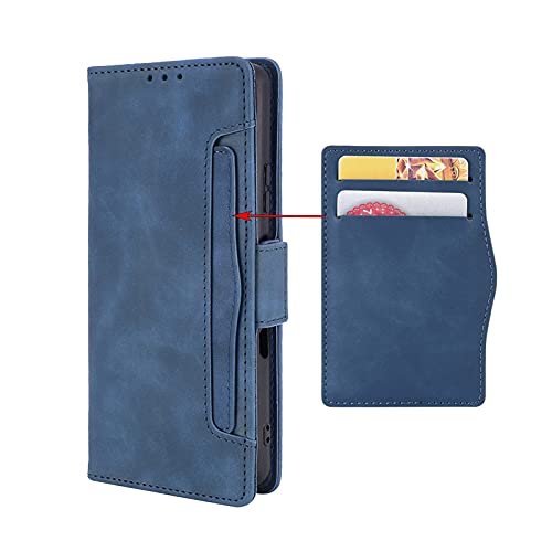 GOKEN Funda para OPPO A94 5G (Reno 5Z / Reno5 Z) Funda, Leather Folio Carcasa con Billetera, Magnética PU Cuero/TPU Silicona FILP Case Cover con Soporte/Tapa Tarjetas (Azul)