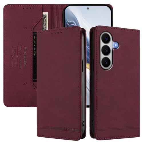 �X�}�z�P�[�X �Ή��@�� for Samsung Galaxy S26 Plus �X�}�z�P�[�X�y�J�[�h�z���_�[�E�E�H���b�g�E�}�O�l�b�g�o�b�N���E�t���b�v�E�X�^���h�@�\�t���zRed
