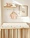 Changing Pad Cover for Baby Boy Girl 2 Pack, Muslin Changing Table Pad Covers with Boho Style, Neutral Nursery Bedding Essentials Soft and Breathable (Hopping Bunnies & Beige)