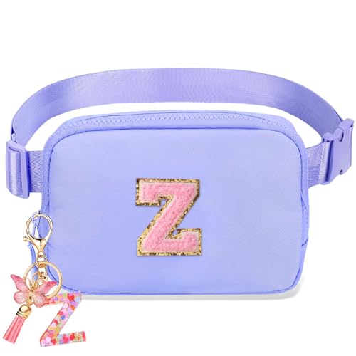 Image of Belt Bag for Girls Gifts - Birthday Gifts for Teenager, Personalized Gifts for Mom Freind Sister Teacher, Graduation GiftsInitial Crossbody Bag Belt Bag for Women Lavender Purple Z