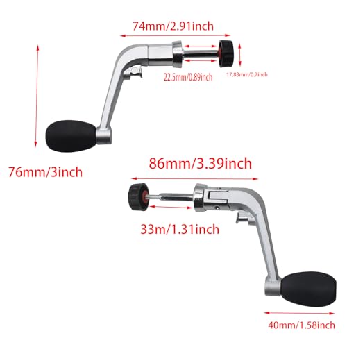 FDXGYH 1pcs Fishing Reel Handle Spinning Reel Crank Rotary Knob Power Handle Replacement Parts - Thumbnail 2